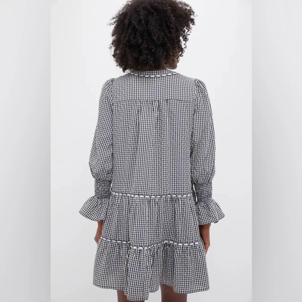 NWT Tuckernuck POMANDER PLACE‎ Navy Gingham Kenzo Dress - Picture 3 of 6